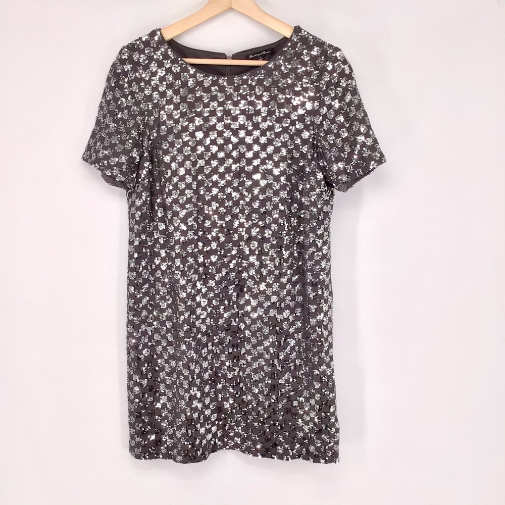 Broadway & Broome Gray Sequin Night Out Dress S